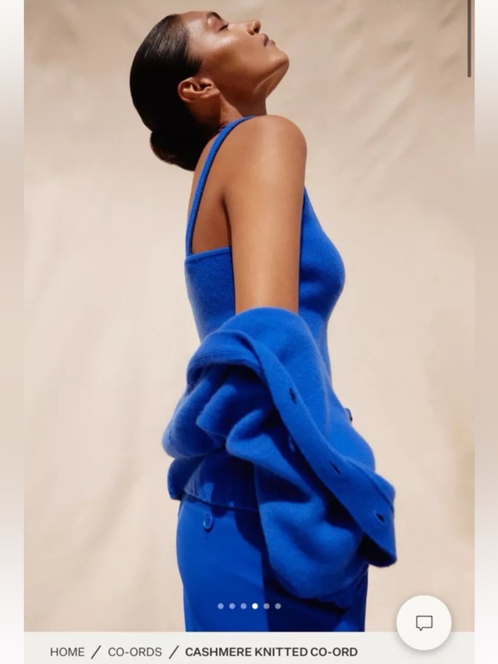 ME+EM S Small Cashmere Open Front V Neck Cardigan Layering Cobalt Electric Blue - Picture 3 of 12